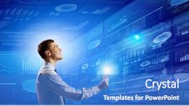  Presentation with tablet - Amazing theme having advanced computer networking - young businessman with tablet backdrop and a teal colored foreground