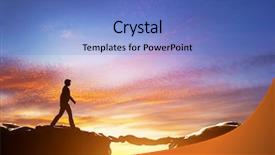  Presentation with advantage - Presentation with advantage - man walking over precipice background and a teal colored foreground