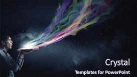  Presentation with advantage - Presentation theme consisting of advantage - young man with opened book background and a wine colored foreground