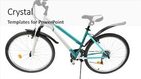  Presentation with bicycle - Amazing theme having advantages sports - bicycle isolated under the white backdrop and a  colored foreground