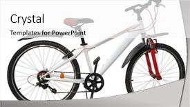  Presentation with bicycle - Cool new PPT theme with advantages sports - bicycle isolated under the white backdrop and a white colored foreground
