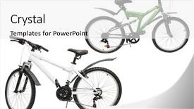  Presentation with bicycle - Amazing presentation theme having advantages sports - bicycle isolated under the white backdrop and a white colored foreground