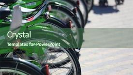  Presentation with tourists - Colorful theme enhanced with advantages sports - bicycle parking rental for tourists backdrop and a ocean colored foreground