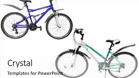  Presentation with bicycles - Slides with advantages sports - bicycles isolated under the white background and a  colored foreground