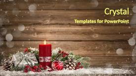  Presentation with christmas advent - PPT layouts with advent decoration with one burning background and a tawny brown colored foreground