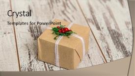  Presentation with christmas advent - Slide deck with advent one - christmas present in wrap background and a  colored foreground