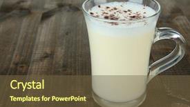  Presentation with wooden - Presentation theme consisting of advent one - cup of eggnog on wooden background and a tawny brown colored foreground