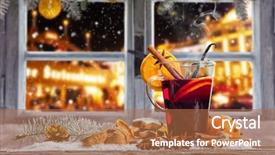  Presentation with christmas red - Colorful slide deck enhanced with advent one - hot red wine drink backdrop and a coral colored foreground