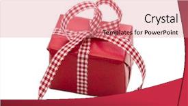  Presentation with gift ribbon - PPT theme with advent one - isolated gift box wrapped background and a coral colored foreground