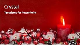  Presentation with candle christmas - Colorful slide deck enhanced with advent one - red christmas candle with balls backdrop and a crimson colored foreground