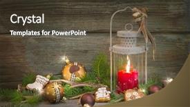  Presentation with candle christmas - Presentation having advent one - rustic lantern with with red background and a tawny brown colored foreground