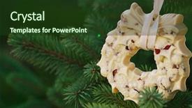  Presentation with christmas chocolate - Slide deck consisting of advent one - white chocolate festive christmas wreath background and a  colored foreground