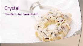  Presentation with christmas chocolate - Slide set featuring advent one - white chocolate festive christmas wreath background and a  colored foreground
