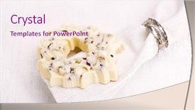  Presentation with christmas chocolate - PPT theme enhanced with advent one - white chocolate festive christmas wreath background and a  colored foreground