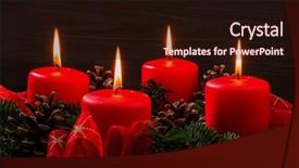  Presentation with christmas advent - Colorful theme enhanced with advent wreath for christmas ensures backdrop and a wine colored foreground