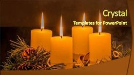  Presentation with christmas advent - Slide deck consisting of advent wreath for christmas ensures background and a tawny brown colored foreground