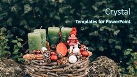  Presentation with christmas advent - PPT theme featuring advent wreath for the pre christmas time diy christmas decoration background and a navy blue colored foreground