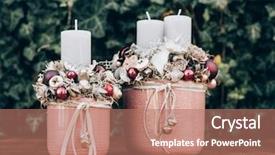  Presentation with christmas advent - PPT layouts consisting of advent wreath for the pre background and a coral colored foreground