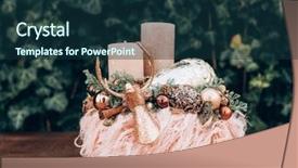  Presentation with christmas advent - Slide deck consisting of advent wreath for the pre background and a tawny brown colored foreground