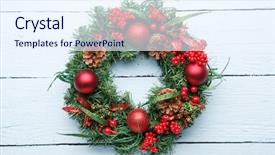  Presentation with christmas advent - Slides having advent wreath on wooden background background and a sky blue colored foreground