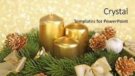  Presentation with advent - Presentation design enhanced with advent wreath with candles background and a blonde colored foreground