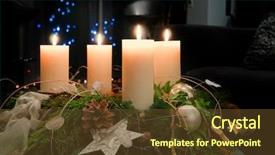  Presentation with advent - PPT layouts enhanced with advent wreath with lighted candles background and a tawny brown colored foreground
