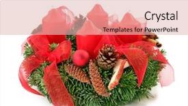  Presentation with white candles - Presentation consisting of advent wreath with red candles background and a lemonade colored foreground