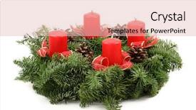  Presentation with advent - Cool new presentation design with advent wreaths isolated on white backdrop and a lemonade colored foreground