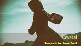  Presentation with pilgrim - PPT theme enhanced with adventure-and-fantasy-story background and a tawny brown colored foreground