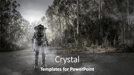  Presentation with spaceman - PPT theme with adventure-of-spaceman-mixed-media background and a dark gray colored foreground