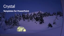 Presentation with camping snow - Audience pleasing slides consisting of adventure outdoors camping with shelter backdrop and a navy blue colored foreground
