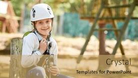  Presentation with adventure - Presentation theme having adventure-rope-park-girl-climbing background and a  colored foreground
