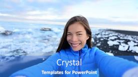  Presentation with lake ice - Colorful presentation theme enhanced with adventure-selfie-by-trave-explorer backdrop and a cobalt blue colored foreground