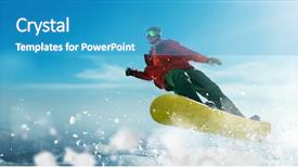  Presentation with winter - Cool new PPT theme with adventure sports - snowboarder in glasses makes backdrop and a teal colored foreground