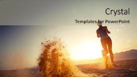  Presentation with desert - Amazing presentation theme having adventure sports - young lady running backdrop and a mint green colored foreground
