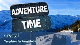  Presentation with adventure - Beautiful presentation theme featuring adventure time sign with sky backdrop and a ocean colored foreground