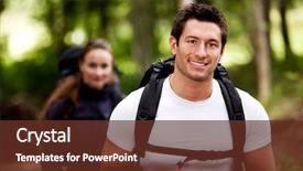  Presentation with adventure - Beautiful theme featuring adventure trail - portrait of a male hiking backdrop and a  colored foreground