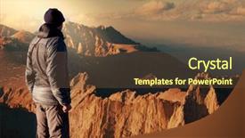 Presentation with motivation climb - Presentation design consisting of usa adventure - climb on whitney mount california background and a tawny brown colored foreground