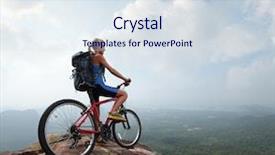 Presentation with mountain top - Beautiful PPT layouts featuring mountain with red bicycle backdrop and a sky blue colored foreground