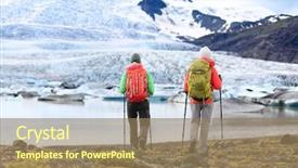  Presentation with active lifestyle - Theme enhanced with adventure travel on iceland background and a coral colored foreground