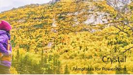  Presentation with autumn view autumn nature - Slide set featuring adventure travel outdoors person standing background and a  colored foreground