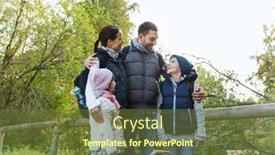  Presentation with family tourism - Beautiful PPT theme featuring adventure-travel-tourism-hike backdrop and a tawny brown colored foreground