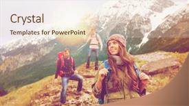  Presentation with time travel - Presentation theme having adventure travel tourism hike background and a lemonade colored foreground