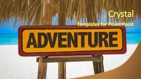  Presentation with adventure biking women - Presentation design having adventurefree - adventure sign with beach background background and a tawny brown colored foreground