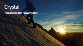  Presentation with mont blanc - Cool new slide set with adventurefree - mountaineer climb the south face backdrop and a navy blue colored foreground