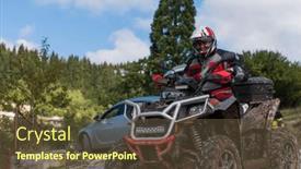  Presentation with motorbikes - Slide set featuring adventurous-driving-of-atv-motorbikes background and a tawny brown colored foreground