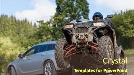  Presentation with motorbikes - Presentation theme consisting of adventurous-driving-of-atv-motorbikes background and a tawny brown colored foreground
