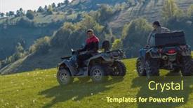  Presentation with two roads - PPT layouts consisting of adventurous-driving-of-atv-motorbikes background and a tawny brown colored foreground