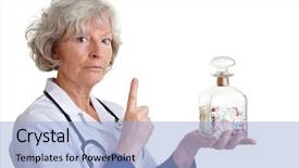 Presentation with finger - Colorful theme enhanced with adverse drug reaction - elderly doctor warning with index backdrop and a light blue colored foreground