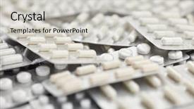  Presentation with packaging - Amazing theme having adverse drug reaction - many white pills in blister backdrop and a light gray colored foreground